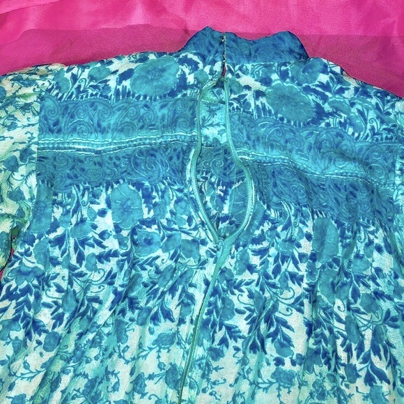 1960s/1970s RARE Raksha Hindimp London Saks Fifth Avenue 100% silk caftan - Picture 11 of 15